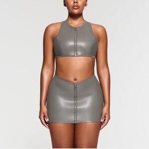Skims Rubberized Scuba Swim Velcro Mini Skirt